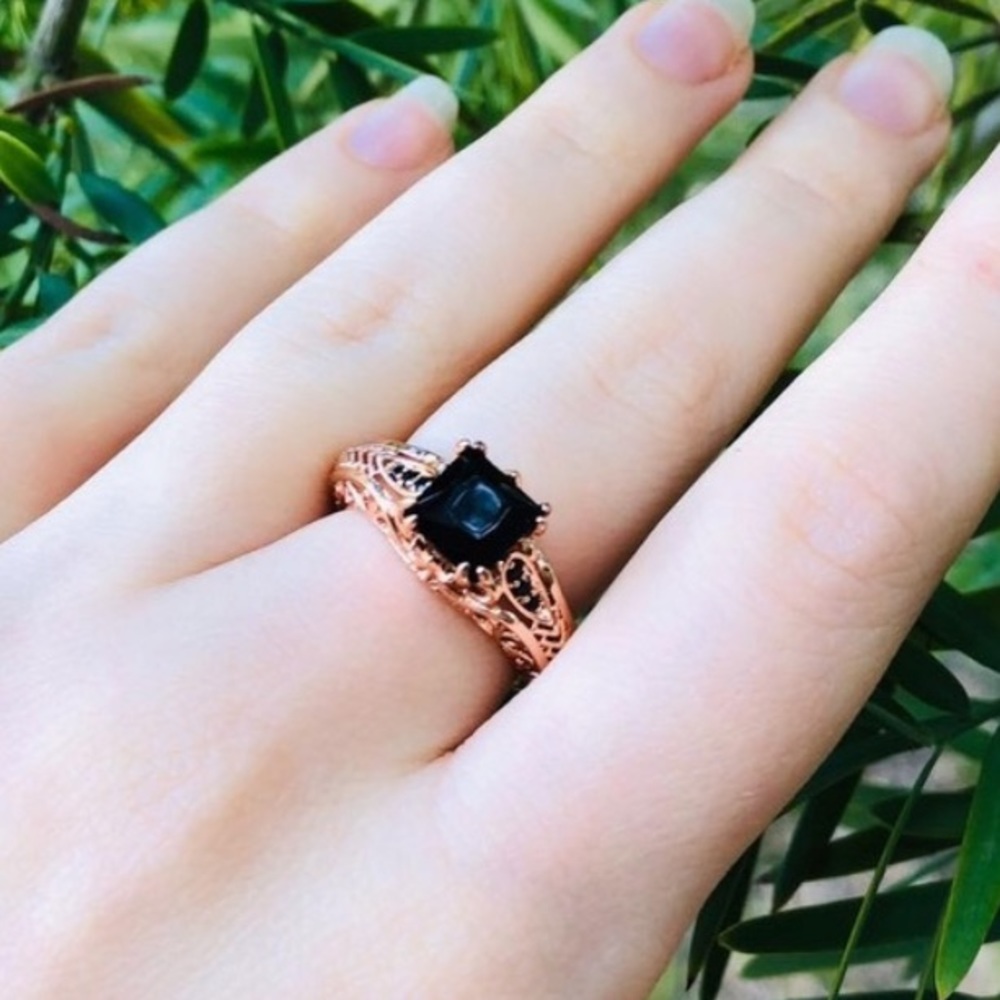 NEW Black Sapphire Rose Gold Filled - Picture 2 of 5